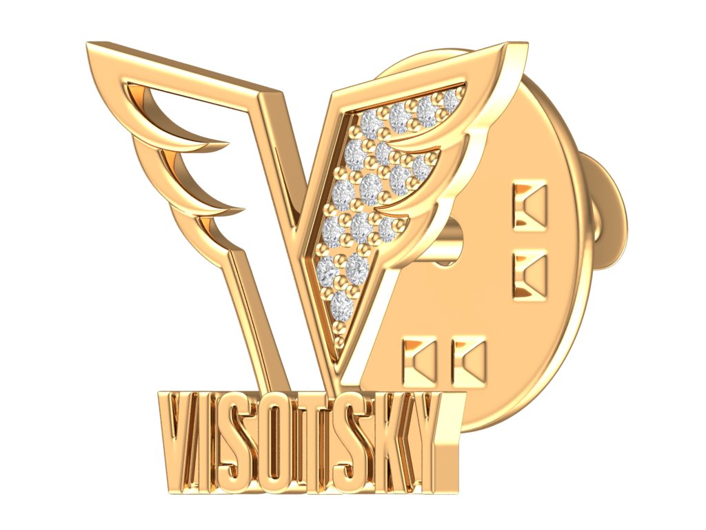 Значок с логотипом консалтиноговой компании Высоцкий